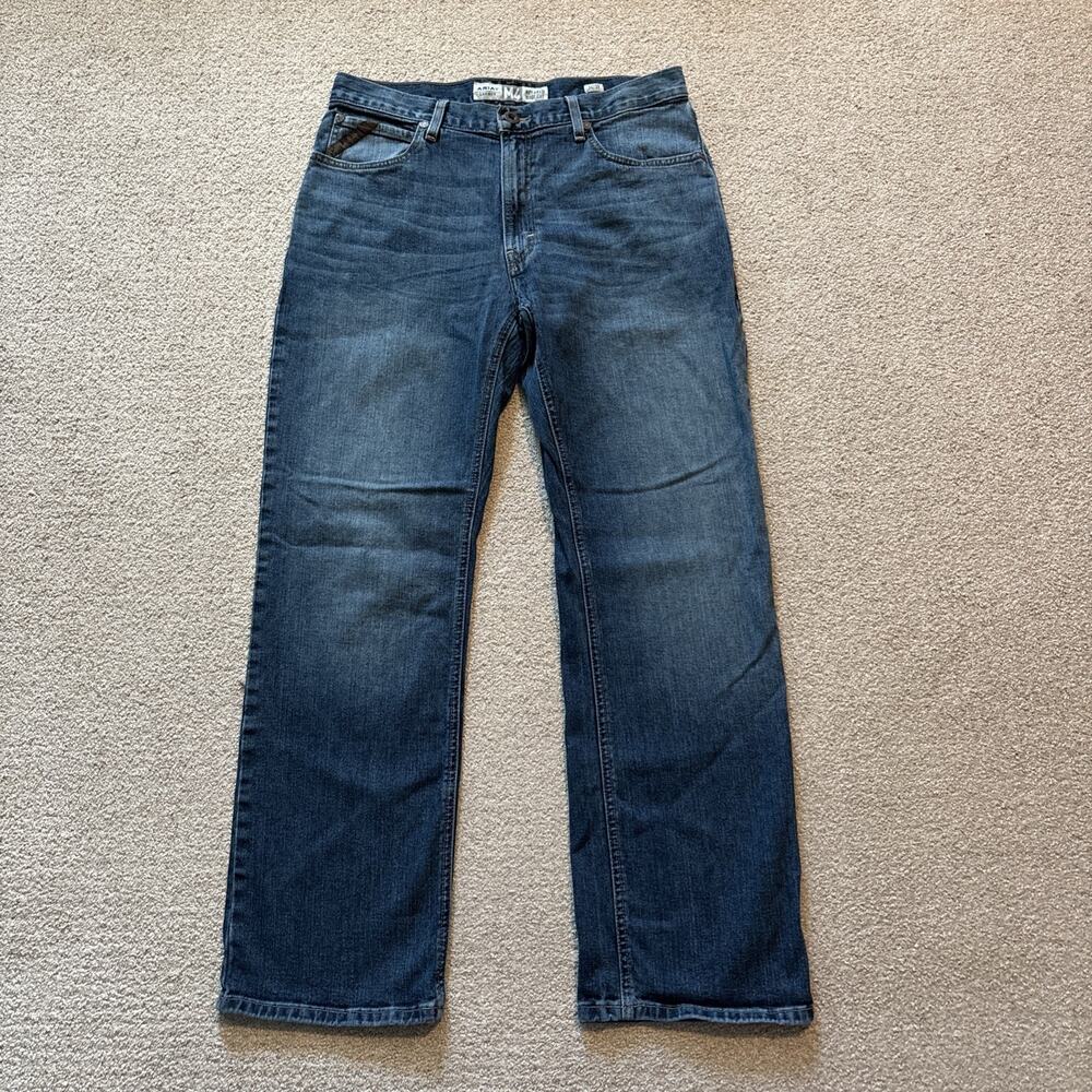 Ariat M4 Legacy Relaxed Boot Cut Jeans Mens 34/32 Blue Medium Wash Denim Pants